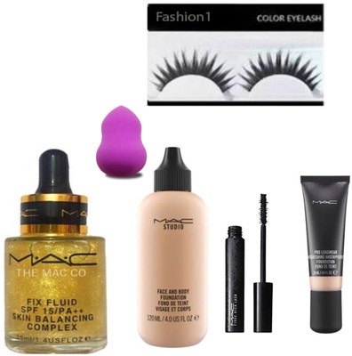 

FASHION 1 combo sets eyelash, serum,mascara, prep=prime , sponge bursh(Set of 6)
