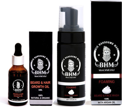 

Big Handsome Man Modern Beard Combo | Beard & Hair Growth Oil, 30ml (100% Natural & Organic) and Foaming Beard & Face Wash, 150ml (Sulphate & Paraben Free)(Set of 2)