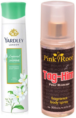 

Pink Root TAG-HIM MIST 200ML WITH YARDLEY LONDON JASMINE DEO 150ML(Set of 2)