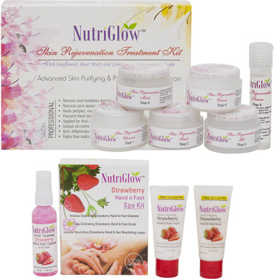 

NutriGlow Set of 1 Skin Rejuvenation facial kit + 1 Strawberry hand and foot kit(Set of 2)