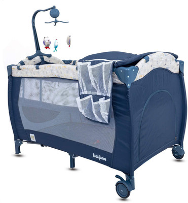 

Baybee Sparrow Baby Play Pen Premium Quality Portable Travel Cot Baby Bed Cum Cot BASSINETS,COT(Navy Blue)