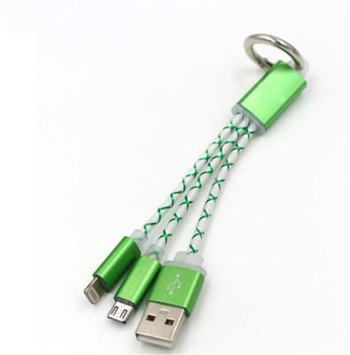 

BB4 Micro Usb + 8 pin KEY CHAIN 2 in 1 Usb Data Charging Cable USB Adapter(Multicolor)