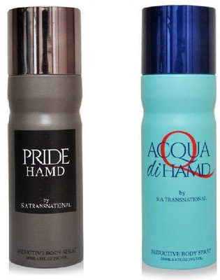 

HAMD Pride & Acqua Pack of 2 Deodorant Spray - For Men & Women(400 ml, Pack of 2)
