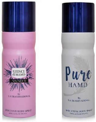 

HAMD Essence & Pure Pack of 2 Deodorant Spray - For Men & Women(400 ml, Pack of 2)