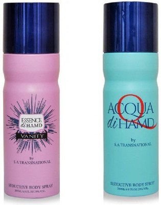 

HAMD Acqua & Essence Pack of 2 Deodorant Spray - For Men & Women(400 ml, Pack of 2)