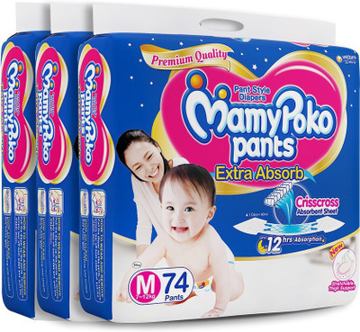 

MamyPoko Pants Extra Absorb Diapers - M(222 Pieces)