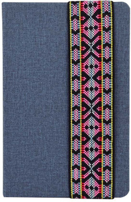 Doodle Needle Craft Blue Notebook With Embroidered Elastic Band, 192 Pages, Size A5 (8.5 X 5.5 inches) A5 Notebook Theme based non dated ruled pages. 192 Pages(Blue)