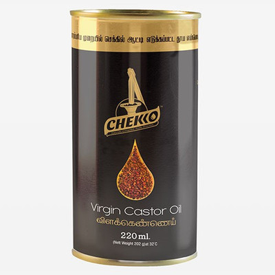 

chekko Virgin Cold Pressed Castor Oil Tin(220 ml)