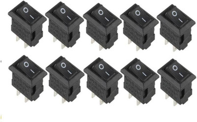 

Robodo 2 Pin ON/OFF I/O SPST Snap in Mini Rocker Switch (Pack of 10) Electronic Components Electronic Hobby Kit