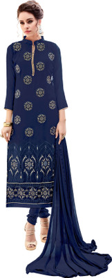 Blissta Poly Georgette Embroidered Salwar Suit Material(Unstitched) Blissta Poly Georgette Embroidered Salwar Suit Material(Unstitched)