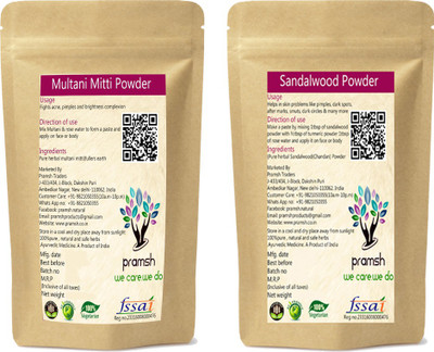 

PRAMSH Premium Quality Red Sandalwood 300gm & Multani Mitti 200gm Powder Combo(500 g)