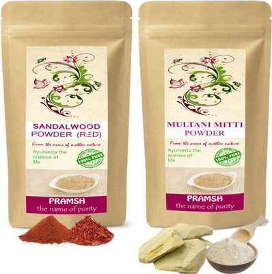 

PRAMSH Premium Quality Red Sandalwood 300gm & Multani Mitti 300gm Powder Combo(600 g)