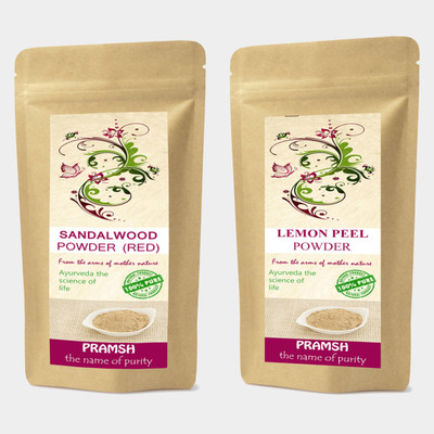 

PRAMSH Premium Quality Red Sandalwood 400gm & Lemon Peel 200gm Powder=Combo(600 g)