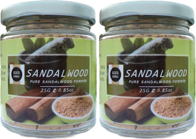 

ashtaaromas 2 Pcs of Pure Organic Sandalwood Powder ( Chandan Powder ) For Face Pack (25g)(25 g)