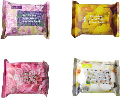 

Half N Half Alcohol Free Facial Wet Wipes ( Pack of 4 ) - 100 Wipes(Pack of 4)