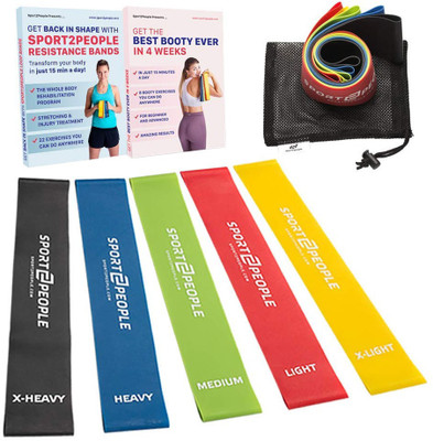 

Sport2People Exercise Resistance Bands with Huge Workout E-Book Pilates Band(Multicolor)