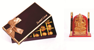 

Skylofts 18pc chocolates gift box with Ganesha Idol Diwali Chocolate Combo Combo(200gms)