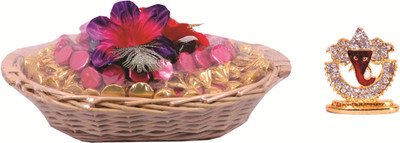 

Skylofts Attractive Chocolate Basket with 70pcs Assorted Chocolates & Ganeshji Idol Diwali Gift Hamper Combo(600gms)
