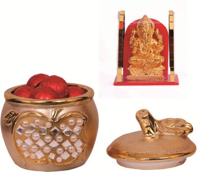 

Skylofts Ceramic Jar with 20pcs Assorted Chocolates & Ganeshji Idol Combo(175gms)