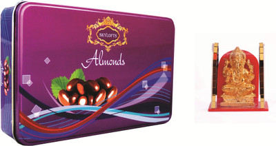 

Skylofts 175gms Chocolate Coated Almonds Tin Pack with Ganeshji Idol Diwali Chocolates Combo(175gms)