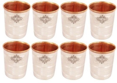 IndianArtVilla (Pack of 8) IAV-CB-1-1027 Glass Water/Juice Glass(2000 ml, Steel, Brown)