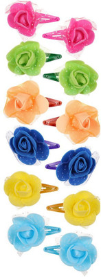 

Abhi Glossy Colorful Foam Flowers Design - 12 Pcs Tic Tac Clip(Multicolor)
