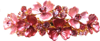 

Utopian Enamel and Crystal Hair Clip(Pink)