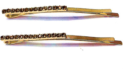 

Proplady Partywear (Set of 2) Stylish Rhinestone Stud Golden Hair Pins for Girls & Women|Wedding Hair Accessories|Designer Hair Pin, Hair Clip, Tic Tac Clip, Hair Accessory Set(Gold)