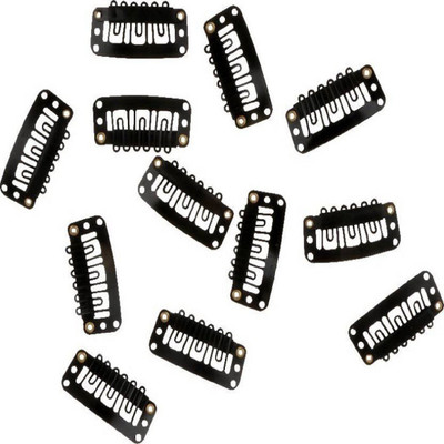 

GULZAR Hair Extension U Shape Snap Clips for Weft Wigs Black (Pack of 12) Hair Clip (Black) Tic Tac Clip (Black) Hair Clip(Black)