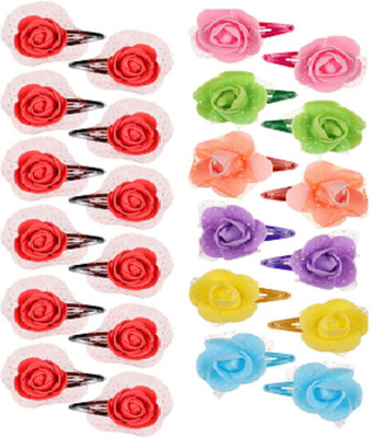 

Abhi Glossy Colorful Foam Flowers Design -24 Pcs Tic Tac Clip(Multicolor)