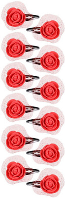 

Abhi Glossy Red Foam Flowers Design - 12 Pcs Tic Tac Clip(Black, Red)