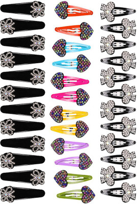 

Abhi Glossy Metal Stone Studded Design Stickers - 36 Pcs Tic Tac Clip(Black, Multicolor)