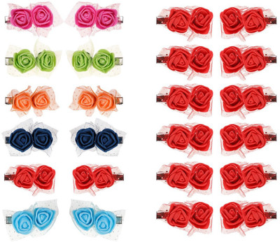 

Abhi Glossy Combo of Foam Flowers Design -24 Pcs Tic Tac Clip(Multicolor)