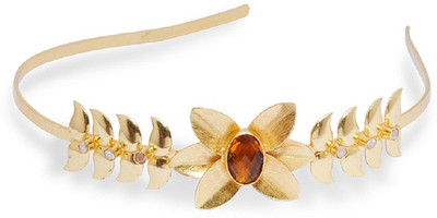 

AccessHer Agate stones Tiara Hair Band for women Hair Clip(Gold)