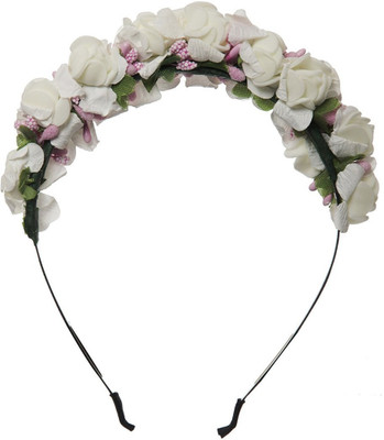 

Smartcraft Baby Floral Hairband - White Head Band(White)