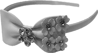 

Proplady Partywear Stylish Rhinestone Stud Matte Finish Bow Hair Band for Girls & Women|Wedding Hair Accessories|Designer Hair Band, Head Band, Hair Chain(Grey)
