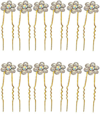 

Fully Fancy Hair Pins For Girls, Artificial Juda Pin For Girl Wedding, Party And Casual Wear Use, 12 Pcs, Pack Of 1 Hair Accessory Set(Gold)