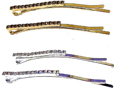 

Proplady Partywear (Set of 4) Stylish Rhinestone Stud Gold & Silver Hair Pins for Girls & Women|Wedding Hair Accessories|Designer Hair Pin, Hair Clip, Tic Tac Clip, Hair Accessory Set(Gold, Silver)