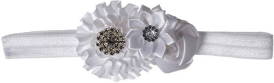 

Smartcraft Baby Floral Elastic Headband with Stone - White Head Band(White)