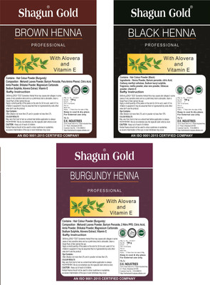 

Shagun gold Combo Hair colors Brown, Black & Burgundy Hair coloring Best result 300gm Hair Color(Green)