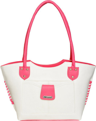 

FD Fashion Soft Shoulder Bag(White, Pink), Pink;white