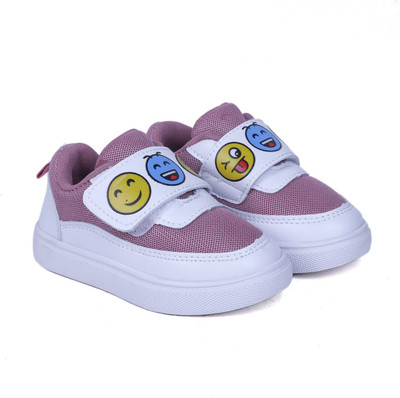 

FEETWELL Girls Velcro Sneakers(Pink