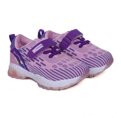 

FEETWELL Girls Velcro Running Shoes(Purple
