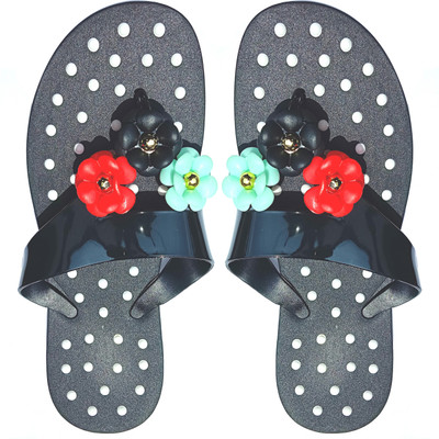 

ADJ Girls Slip On Slipper Flip Flop(Black