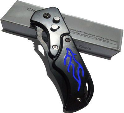 

MAMTA 8.5 INCH Blue Black Folding Knife For Camping and Survival Survival Knife Pocket Knife(Black)