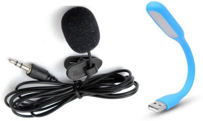 

TOTU Portable Flexible USB LED Light Lamp with 3.5mm Collar Mic Mini Microphone Mini Mic Tie Mic Noise Cancelling for Chatting, Voice & Video Combo Set(Multicolor)