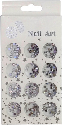 

One Personal Care Round Circular Reflective Mirror Inspired Rhinestones | 05(Silver)