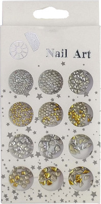 

One Personal Care Heart, Square, Oval & Triangle Inspired Silver, Gold Rhinestones | 02(Multi color)