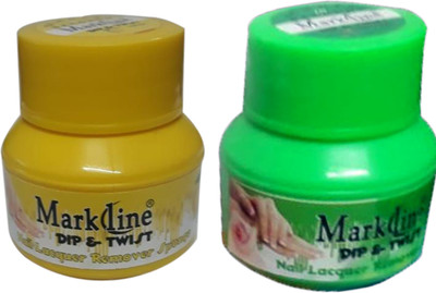 

Mark Line Dip & Twist Nail Lacquer Remover Sponge 30ml (Pack of 2) Yellow,Green(60 ml)