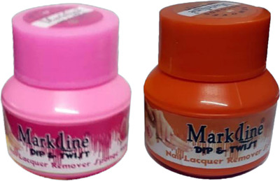 

Mark Line Dip & Twist Nail Lacquer Remover Sponge 30ml (Pack of 2) Pink,Orange(60 ml)